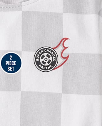 Baby And Toddler Boys Racecar 2-Piece Outfit Set