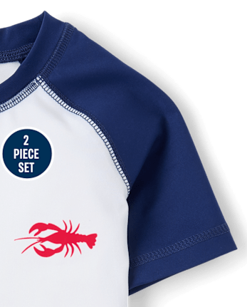 Baby And Toddler Boys Graphic Rashguard Swimsuit