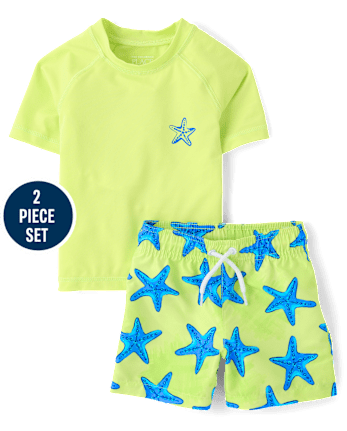 Baby And Toddler Boys Graphic Rashguard Swimsuit