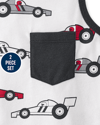 Baby And Toddler Boys Racecar 2-Piece Outfit Set
