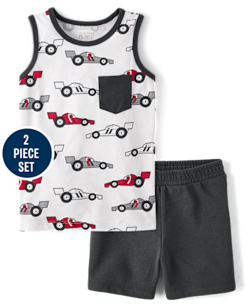 Baby And Toddler Boys Racecar 2-Piece Outfit Set