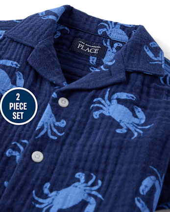 Baby And Toddler Boys Print Gauze 2-Piece Outfit Set