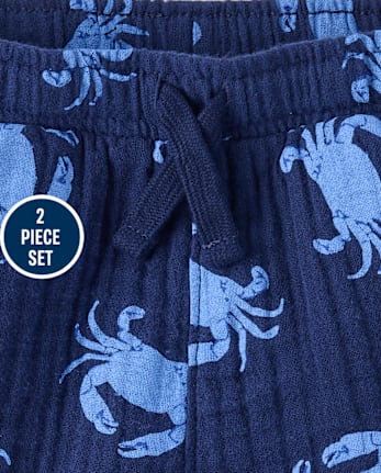 Baby And Toddler Boys Print Gauze 2-Piece Outfit Set