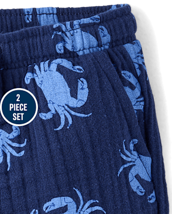 Baby And Toddler Boys Print Gauze 2-Piece Outfit Set