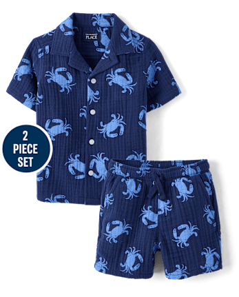 Baby And Toddler Boys Print Gauze 2-Piece Outfit Set