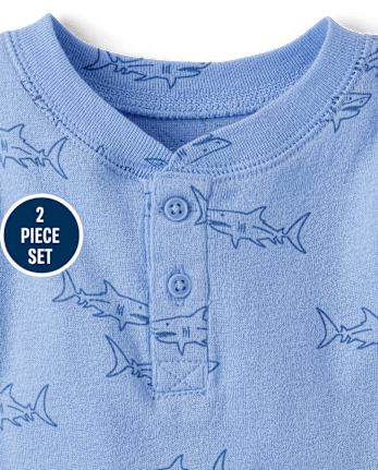 Baby Boys Shark 2-Piece Playwear Set