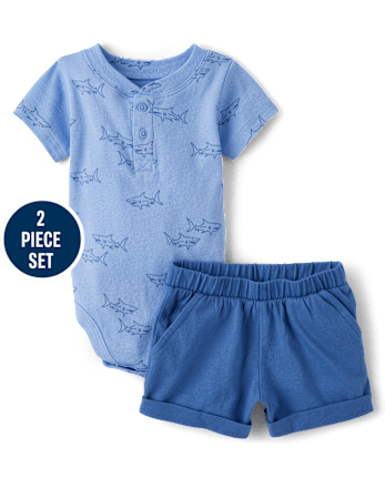 Baby Boys Shark 2-Piece Playwear Set