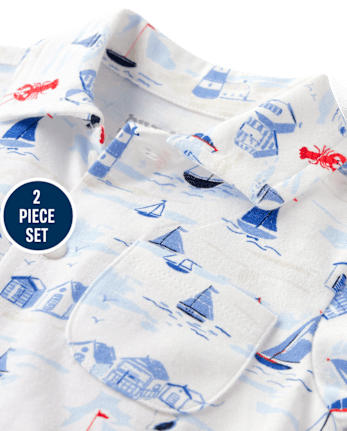 Baby Boys Dad And Me Coastal 2-Piece Outfit Set