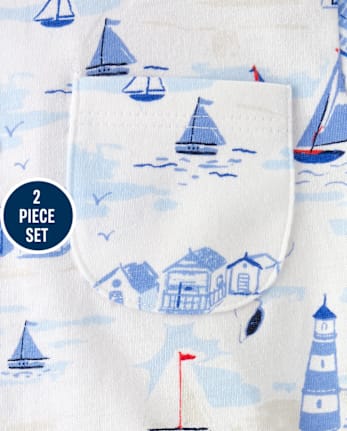 Baby Boys Dad And Me Coastal 2-Piece Outfit Set