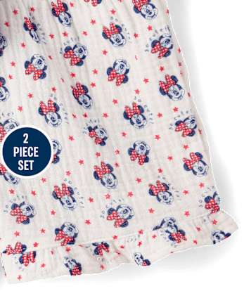 Baby Girls Minnie Mouse™ Gauze 2-Piece Outfit Set