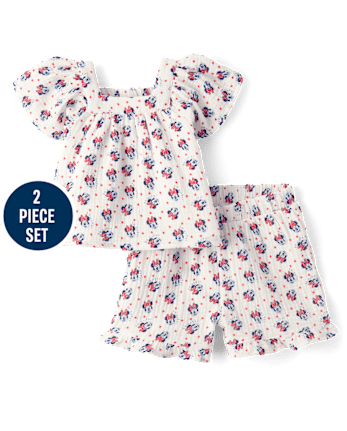 Baby Girls Minnie Mouse™ Gauze 2-Piece Outfit Set