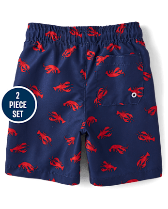Maillot de bain anti-UV 2 pièces pour garçon, motif homard