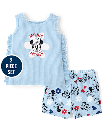 Baby Girls Minnie Mouseâ¢ 2-Piece Playwear Set