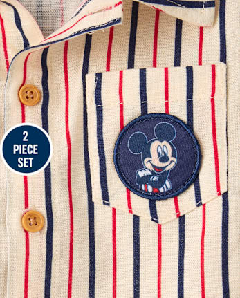 Toddler Boys Mickey Mouse™ Striped Americana 2-Piece Outfit Set