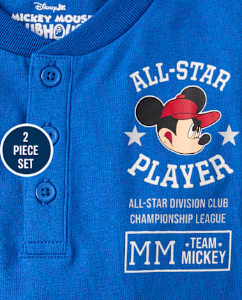 Toddler Boys Mickey Mouse™ Baseball 2-Piece Outfit Set