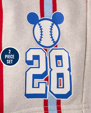Toddler Boys Mickey Mouse™ Baseball 2-Piece Outfit Set