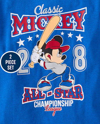 Toddler Boys Mickey Mouse™ Baseball 2-Piece Outfit Set
