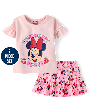 Toddler Girls Minnie Mouse™ Strawberry 2-Piece Outfit Set