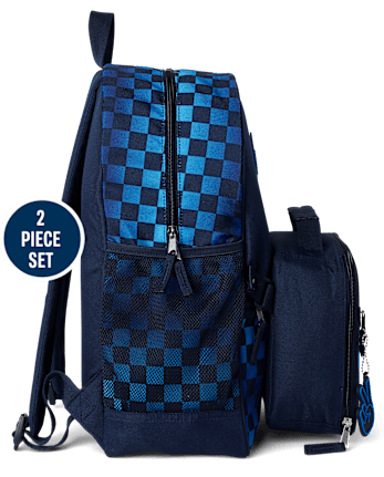 Boys Checkered Backpack 2-Piece Set