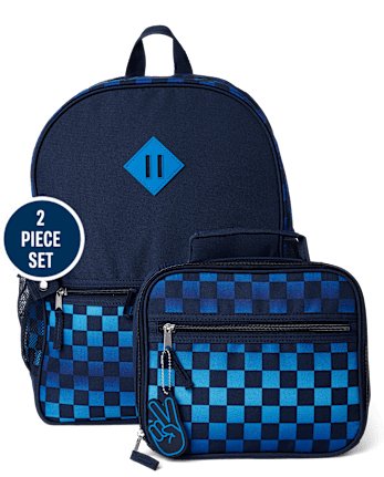Boys Checkered Backpack 2-Piece Set