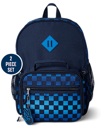 Boys Checkered Backpack 2-Piece Set