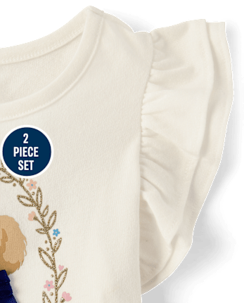 Toddler Girls Embellished Graphic 2-Piece Outfit Set
