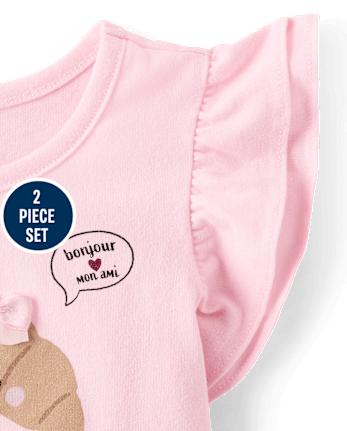 Toddler Girls Embellished Graphic 2-Piece Outfit Set