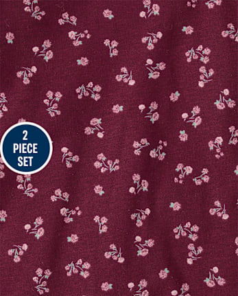 Ensemble jupe fleurie 2 pièces pour petites filles