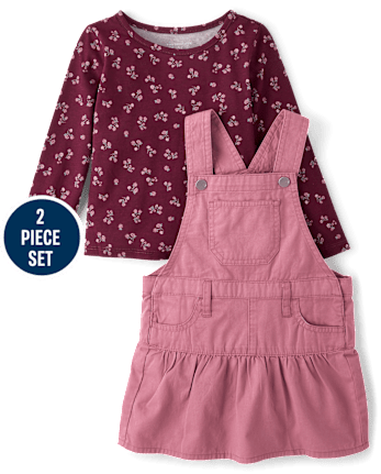 Ensemble jupe fleurie 2 pièces pour petites filles