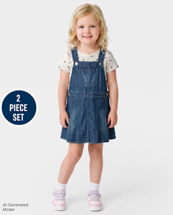 Ensemble jupe cerise pour petites filles (2 pièces) - GROVE WASH