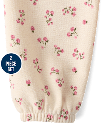 Toddler Girls Embroidered Bear 2-Piece Outfit Set