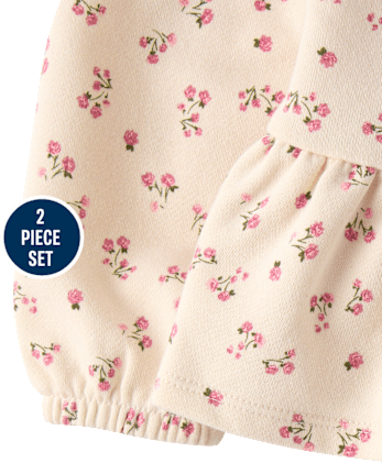 Toddler Girls Embroidered Bear 2-Piece Outfit Set