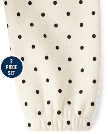 Toddler Girls Polka Dot Bow 2-Piece Outfit Set