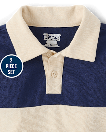 Baby And Toddler Boys Colorblock Varsity 2-Piece Outfit Set