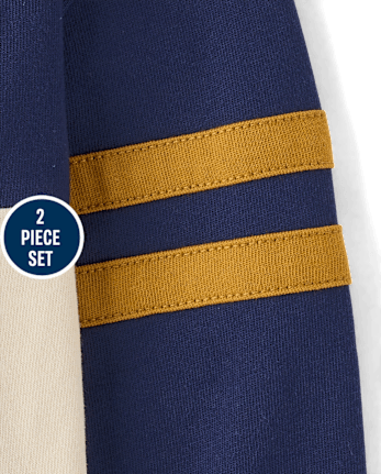 Baby And Toddler Boys Colorblock Varsity 2-Piece Outfit Set