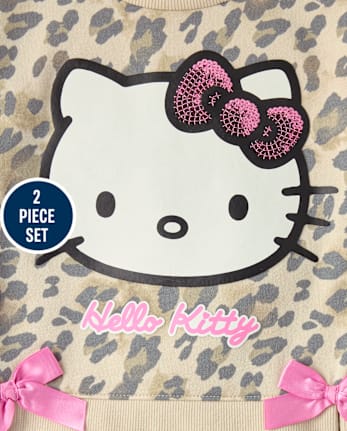 Toddler Girls Hello KittyÂ® Sequin Leopard 2-Piece Outfit Set - SEA SHELL