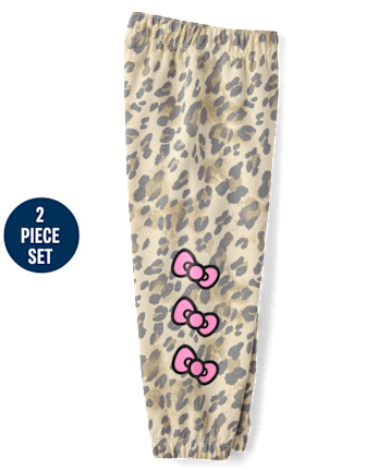 Toddler Girls Hello KittyÂ® Sequin Leopard 2-Piece Outfit Set - SEA SHELL