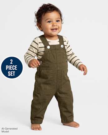 Baby Boys Utility Overalls 2-Piece Outfit Set - FICUS LEAF