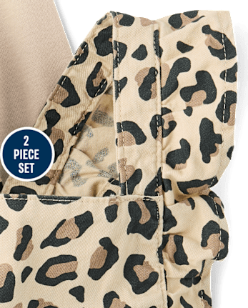 Baby Girls Leopard Skirtall 2-Piece Outfit Set