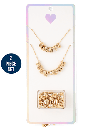 Girls DIY Letter Charm Necklace Set
