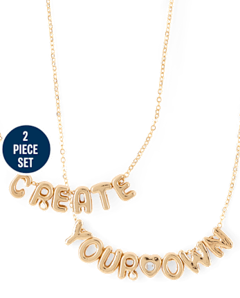 Girls DIY Letter Charm Necklace Set