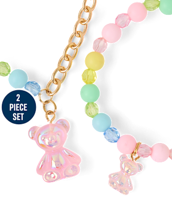 Girls Bear 2-Piece Jewelry Set