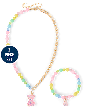 Girls Bear 2-Piece Jewelry Set