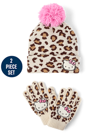 Girls Hello Kitty® Leopard 2-Piece Cold Weather Set - MULTI CLR