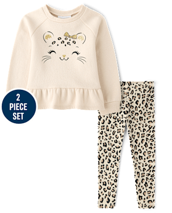Toddler Girls Leopard 2-Piece Outfit Set - HAY STACK