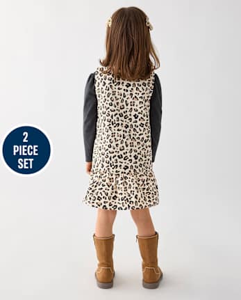 Toddler Girls Leopard Jumper 2-Piece Outfit Set - HAY STACK