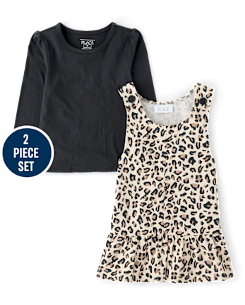 Toddler Girls Leopard Jumper 2-Piece Outfit Set - HAY STACK