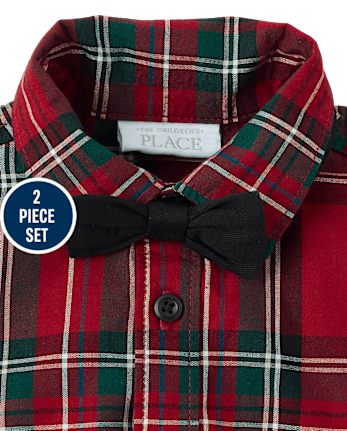 Baby Boys Dad And Me Plaid 2-Piece Outfit Set - RED OCHRE