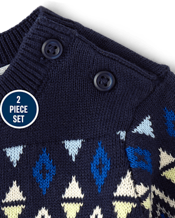 Baby Boys Fairisle Sweater 2-Piece Playwear Set - TIDAL