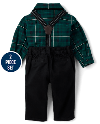 Baby Boys Dad And Me Plaid 2-Piece Outfit Set - BALT GREEN